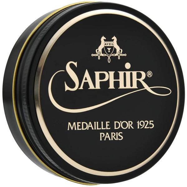 サフィールノワール ワックス ビーズワックス ポリッシュ 50ml 黒 靴磨き 鏡面磨き 補色 ツヤ出し SaphirNoir