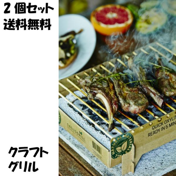 クラフトグリル 2個セット 使い捨てグリル バーベキュー 5分で着火 Casus Grill カサスグリル BBQ