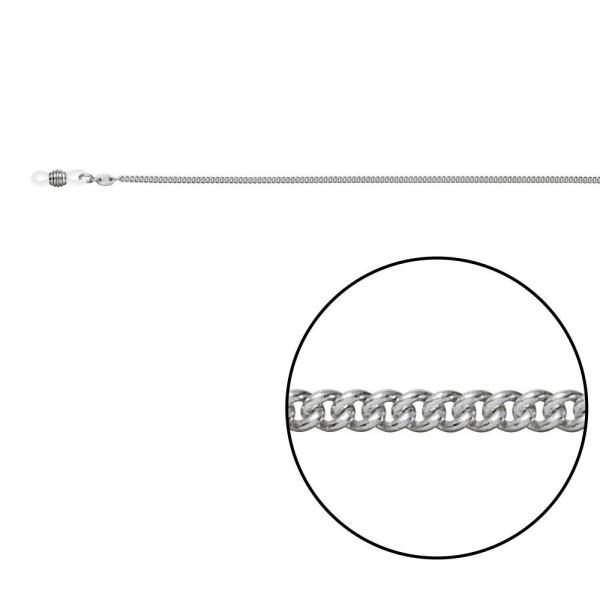 シルバーカラーのメガネチェーンです。メガネをオシャレに彩ります。