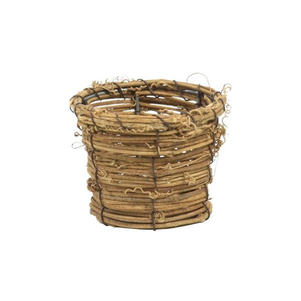 ワイヤー芯を使用したひげづるを使ったバスケットです。ライナー付きで鉢カバーやアレンジに使用できます。