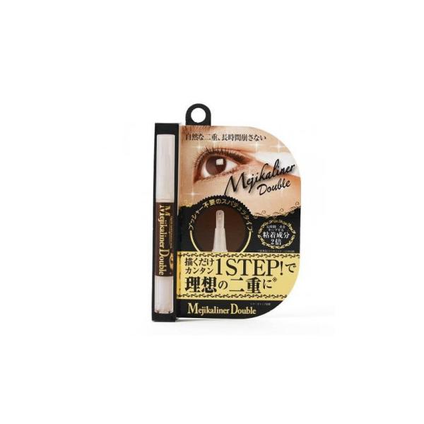 粘着成分2倍配合。くっきり二重を長時間しっかりキープ。1ステップでプッシャー不要。