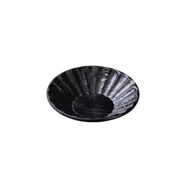 4寸菊ノミ彫茶托　黒　81015430