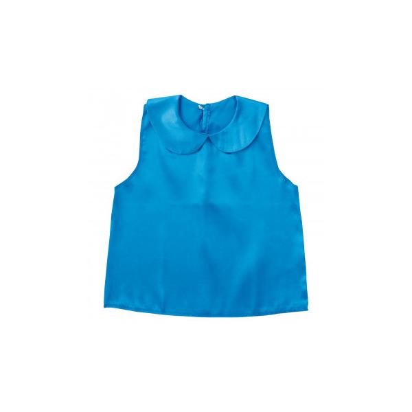 かわいい丸襟が付いたサテンシャツです。背中部分はボタンで留められます。カラフルなベースなので、バリエーション豊富な衣装作りができます。演技やダンスなどの衣装に。サテン生地で、肌触りが良く、光沢のある素材です。