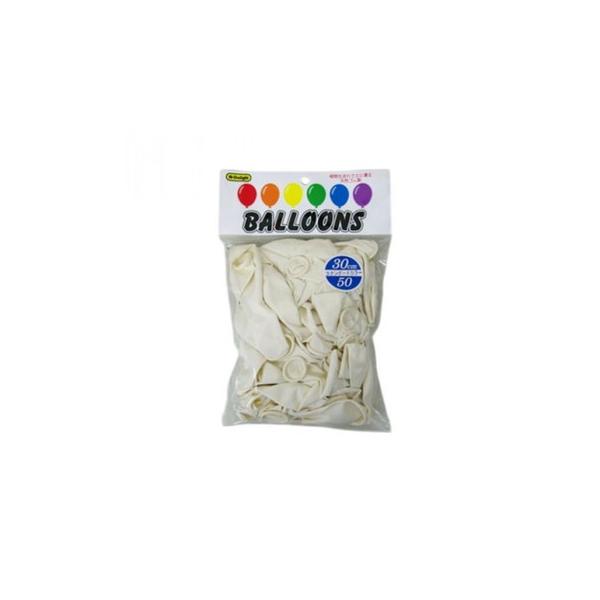 Hi-Delight　BALLOONS　ゴム風船　スタンダード 30cm　単色 50入 ホワイト 11305/08