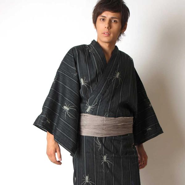 浴衣 メンズ/送料無料/浴衣+帯+下駄+腰紐/お仕立て上がりメンズ