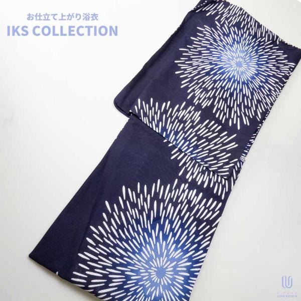 森の雑貨屋さん IKS COLLECTION注染-藍-806 五本絽 レディース浴衣 レトロ調 紺 青 通販 レディース浴衣_ゆかた_単品_IKS COLLECTION注染-悦-_すぐに着られるお仕立て上がり浴衣