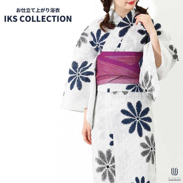 浴衣 女性用ゆかた ゆかた 単品 IKS COLLECTIONちぢみモダン すぐに着られるお仕立て上がり浴衣 レディース和服 和装 おしゃれ 夏祭り 大人