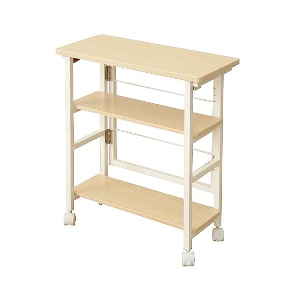 サイドテーブルナチュラルメイプル/奥行26/PSR-5726(NM/IV)・Size:奥行26・パッケージ個数:1・本体サイズ:幅57×奥行26×高さ65cm・本体重量:7kg・材質:合成樹脂化粧繊維板(塩化ビニル樹脂)、フレーム=スチール...