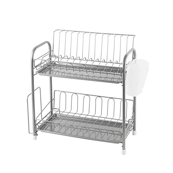 他サイト： パール金属 樹脂 食器 水切り かご スリム 2段 シンプル・ウェア HW-7302の商品画像