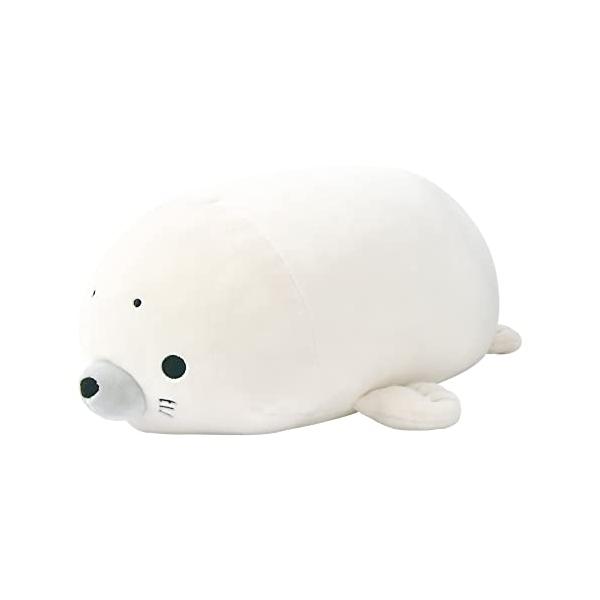 他サイト： りぶはあと ポリエステル ボルスタークッションマシュマロアクアミエアザラシ(全長約27cm)ふわふわもちもち48051-12の商品画像