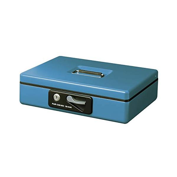 他サイト： プラス 金庫 手提金庫 小型 W300×D240×80mm ブルー 13-127の商品画像