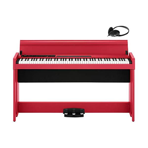 他サイト： KORG コルグ 電子ピアノ 88鍵盤 C1 Air RD レッド 赤 温かみを感じる木製 純正ヘッドフォンとペダルが付属の商品画像