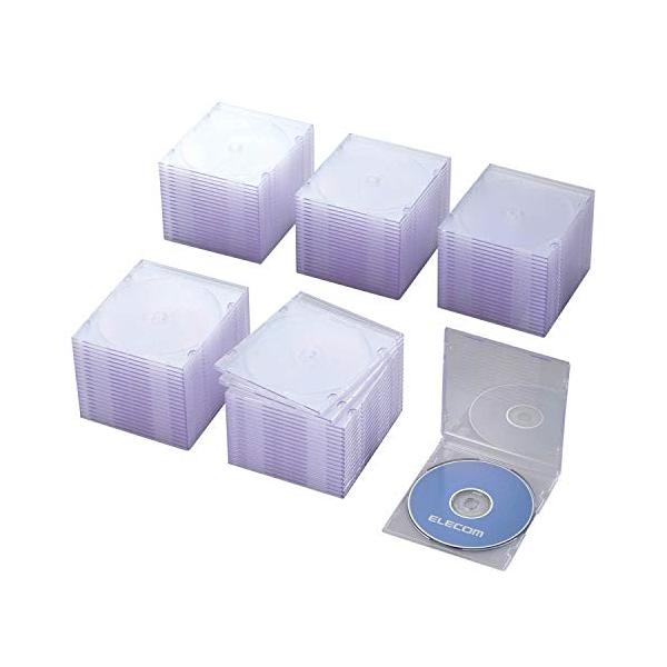 他サイト： エレコム(ELECOM) DVD CDケース プラケース スリム 1枚収納 100枚パック クリア CCD-JSCS100CRの商品画像