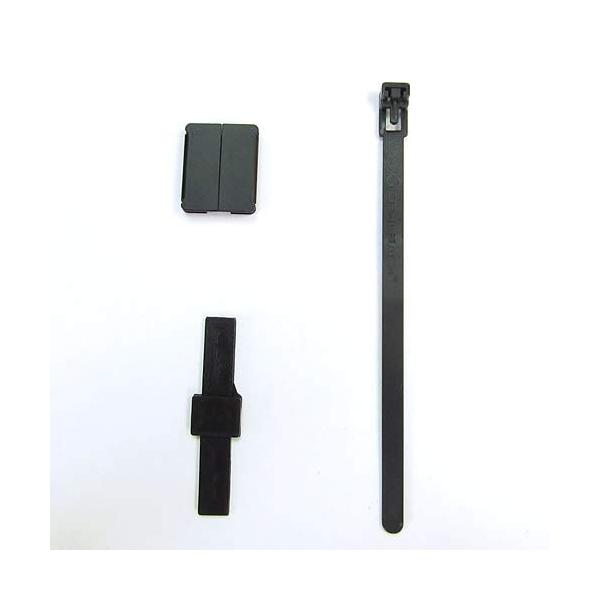 汎用・ブラック  SPI-BS01・適合車種:汎用・バーハンドルステー本体、タイラップ、ゴムバンド