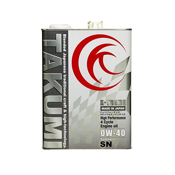 TAKUMIモーターオイル エンジンオイル 0W-40 4L 4輪ガソリン車専用