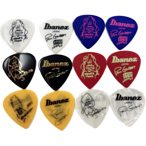 【ピック】Ibanez 1000PG 6種各色2枚ずつ合計12枚セット Paul Gilbert model pick ポールギルバートピック