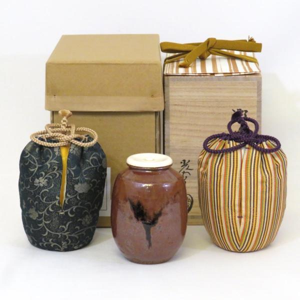 七月の特売品】 岐阜県 山十窯 加藤光右衛門作 瀬戸 茶入 眼鏡箱 七月の特売品】 岐阜県 山十窯 加藤光右衛門作 瀬戸 茶入 眼鏡箱