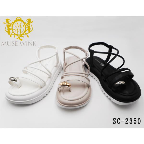 【SALE】MUSE WINK ミューズウィンク 紐ストラップ ロープ サンダル フラットソール 軽量 SC2350