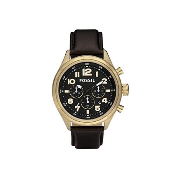 フォッシル Fossil Dress DE5000 Leather Watch - Black with Vintaged 