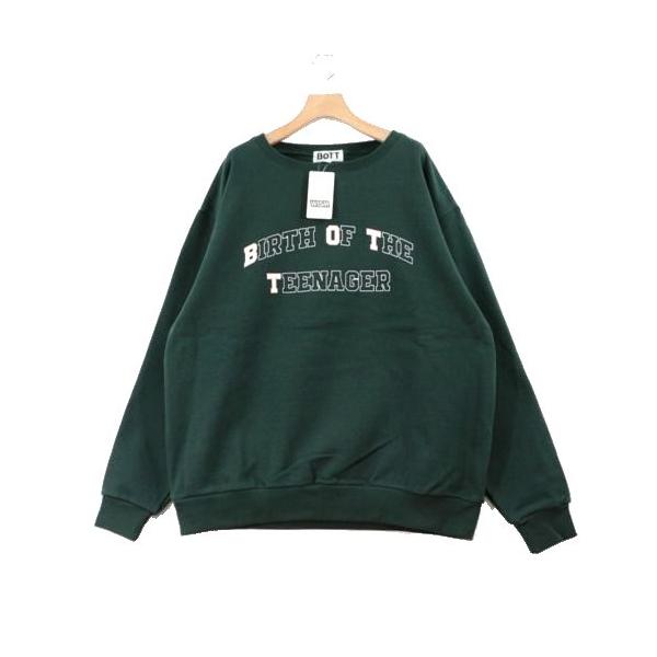 BOTT ボット 21AW College Crew Neck スウェット XL グリーン :133219