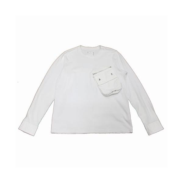 【新品】sacai ホワイト ロングスリーブ カットソー サイズ3 sacai サカイ 21AW Cotton Long Sleeve T-Shirt 長袖Tシャツ 3
