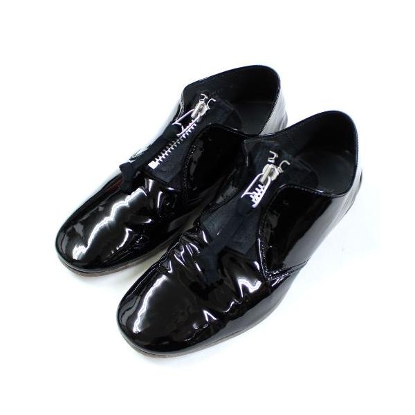 UNDERCOVER エナメルレザー センタージップシューズ UNDERCOVER アンダーカバー 25SS エナメルレザー センターZIP シューズ