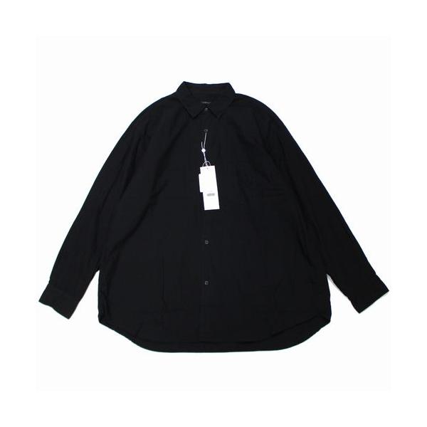 COMOLI コモリ 24AW KHADIコットンWレイヤー コモリシャツ 2 ブラック