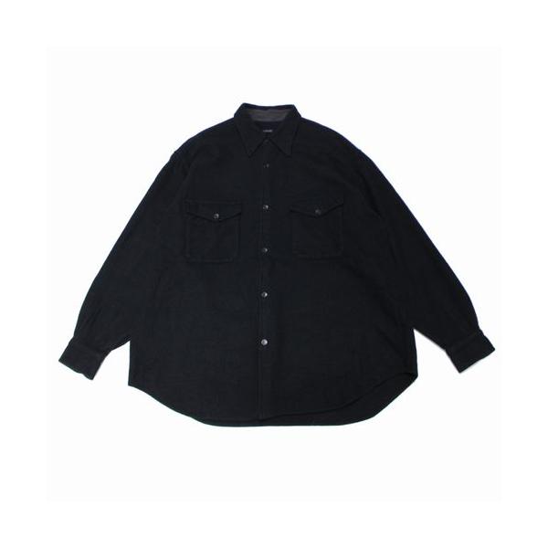 COMOLI 24AW 美 サイズ1 ブラック ウールカシミヤC.P.Oシャツ COMOLI 24aw - COMOLI C.P.O.シャツ ウールカシミヤ トップス