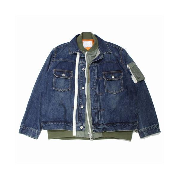 sacai サカイ Denim x Nylon Twill Jacket 1 ブルー : unstitch