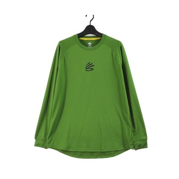 UNDER ARMOUR アンダーアーマー バスケットボールウェア カリー テック ロゴ ロングスリーブ Tシャツ M グリーン