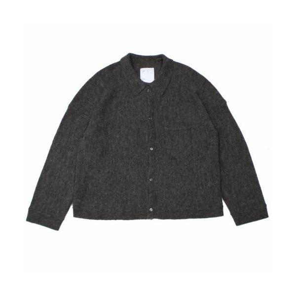 ANCELLM アンセルム 25AW KIMONO KNIT SHIRT ニットシャツ 2 ブラウン
