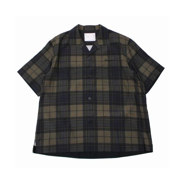 Sacai サカイ 25SS Plaid Print Shirt 半袖チェックシャツ 3 カーキ