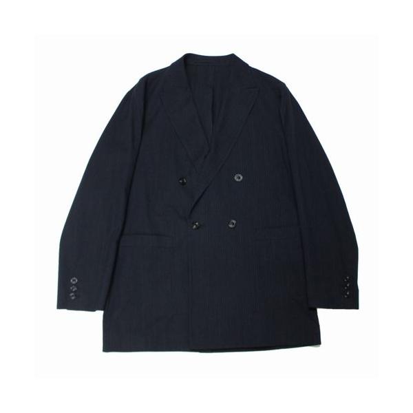ULTERIOR アルテリア 25SS SILK WOOL STRIPED OX DB JKT シルク ウール