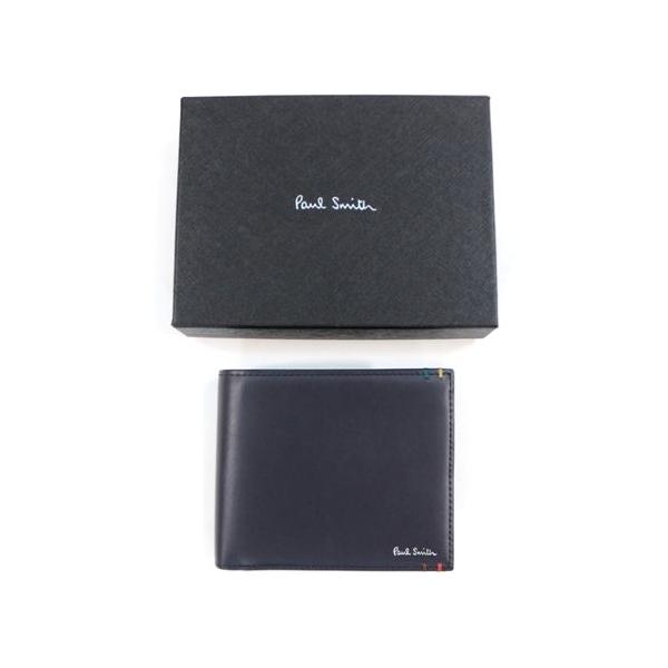 Paul Smith ポールスミス ハイライトステッチ 2つ折り財布 ネイビー