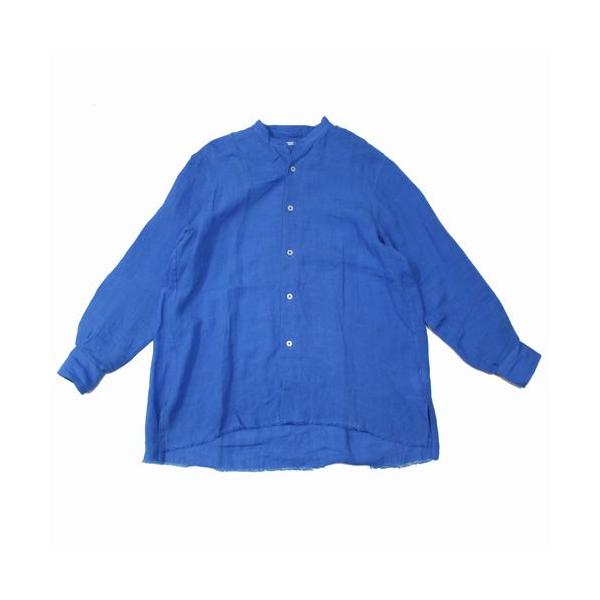 MAATEE＆SONS マーティーアンドサンズ 23SS 強撚LINENガーゼBANDカラーSH シャツ 3 ブルー