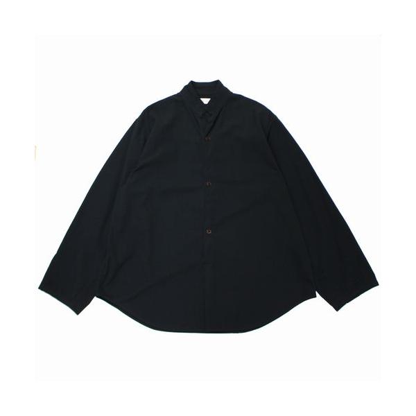 barbell object バーベルオブジェクト 26SS twill po プルオーバーシャツ １ ブラック
