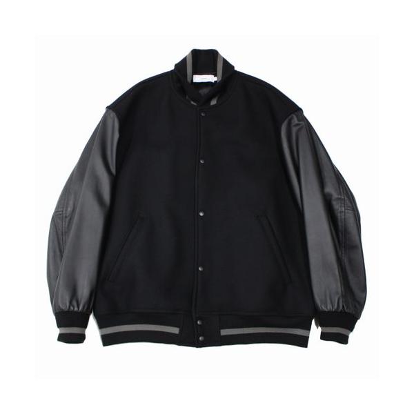 Graphpaper グラフペーパー 22AW SCALE OFF MELTON STADIUM JACKET スタジャン スタジアムジャケット 1 ブラック