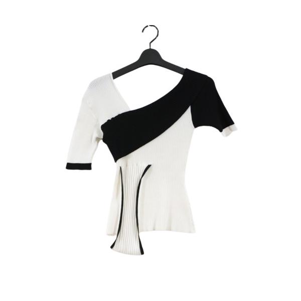 MELT THE LADY bicolor line tops black F（Arunachal Pradesh