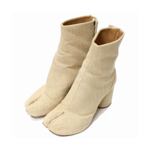 【極上美品】Maison Margiela 足袋 ショートブーツ　ベージュ Maison Margiela22 メゾン マルジェラ 22 麻 ジュート アンクル