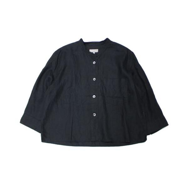 マーガレットハウエル コットンリネンシャツ ブラック MARGARET HOWELL マーガレットハウエル 22SS SHIRTING LINEN