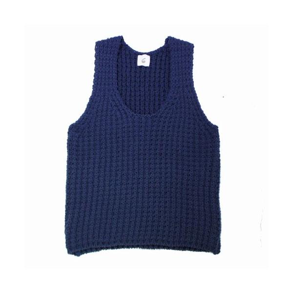 6(ROKU) ロク 25SS ローゲージ ノースリーブ ニット ネイビー