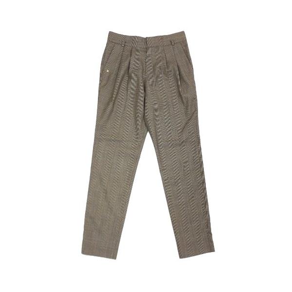MUVEIL ミュベール グレンチェック2タックスラックス パンツ 38 ブラウン