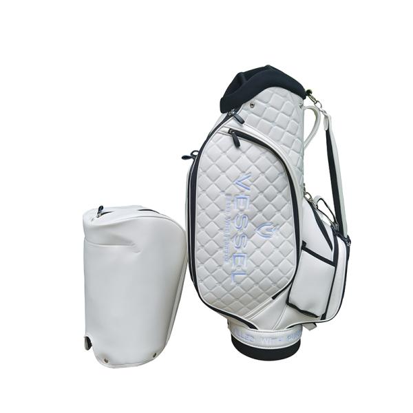 Golf Bag ゴルフバッグ スタンドゴルフバッグ 安定感抜群 スポーツゴルフバッグ クラブケース 防水耐摩耗性 9.5型 VESSEL ベゼル PUレザー メンズ レディース