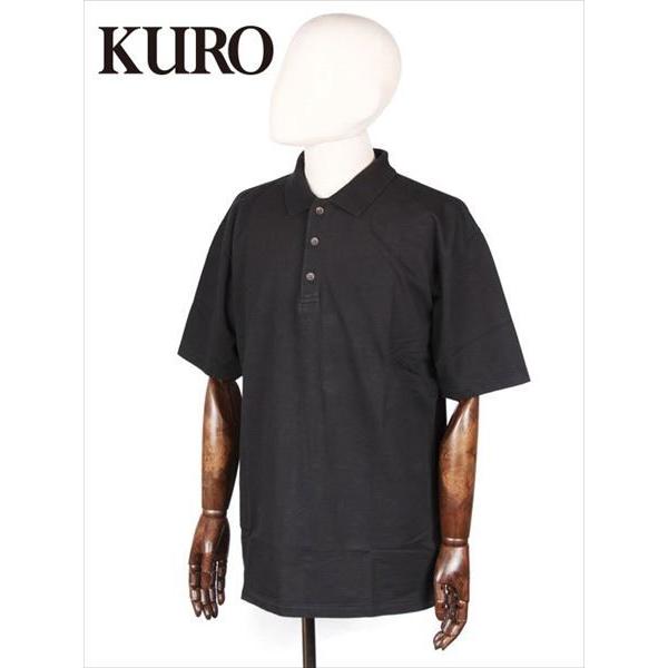 KURO クロ SEERSUCKER POLO SHITS シアサッカー ポロシャツ ブラック