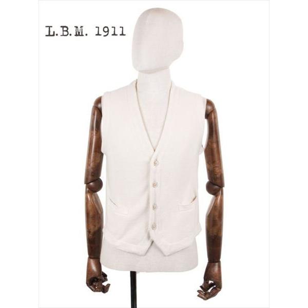 L.B.M.1911（エルビーエム1911） 鹿の子ニット 5B シングル ジレ 