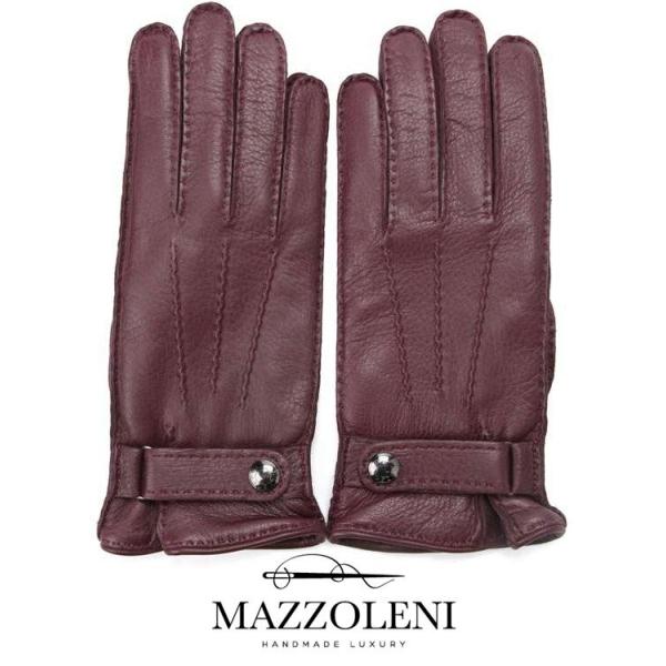セール】MAZZOLENI マッツォレーニ ボタン付きグローブ ワインレッド