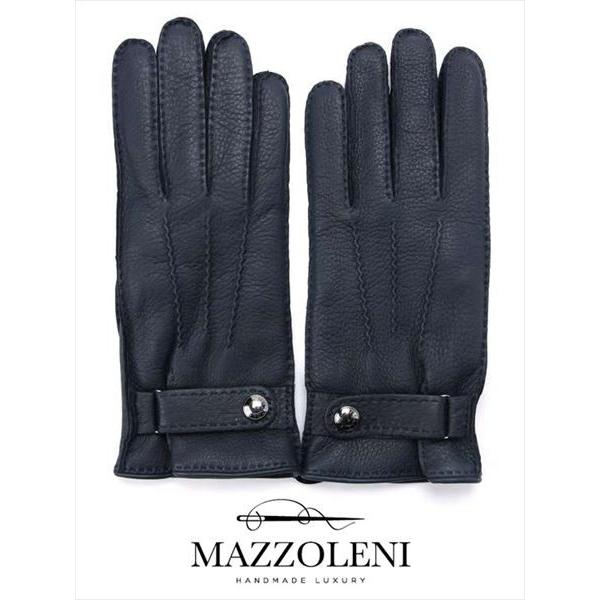 セール】MAZZOLENI マッツォレーニ ボタン付きグローブ ネイビー 394