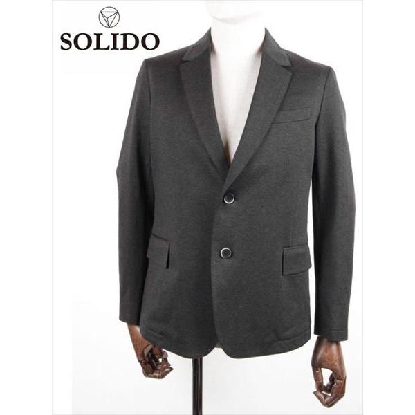 2着セット 美品 solido ソリード 度詰め天竺ジャケット C.グレー SOLIDO 【セール】SOLIDO ソリード LEGNO 度詰め天竺 2Bシングル