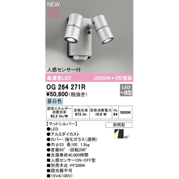 オーデリック エクステリア スポットライト 【OG264271R】【OG 264