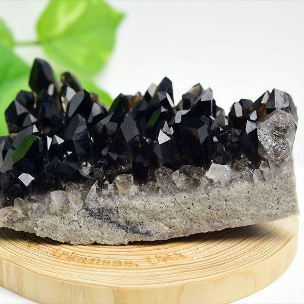 アーカンソー州産 黒水晶 スモーキークォーツ (約336g) クラスター
